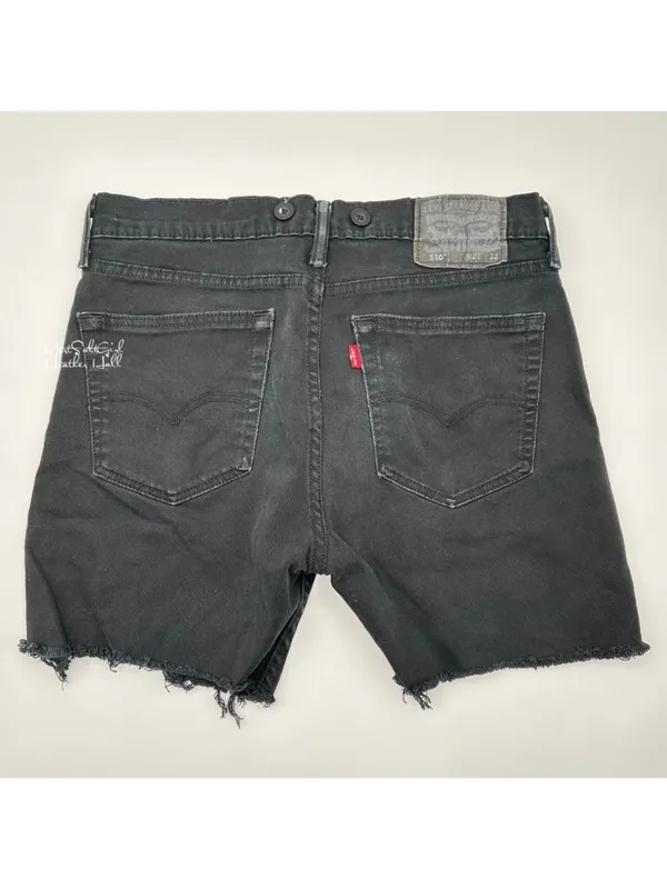 Levi's 510 Black Denim Cut-Off Shorts Size 31 - Image 2