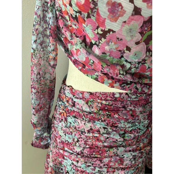 Zara floral dress size small long sleeve - Image 2