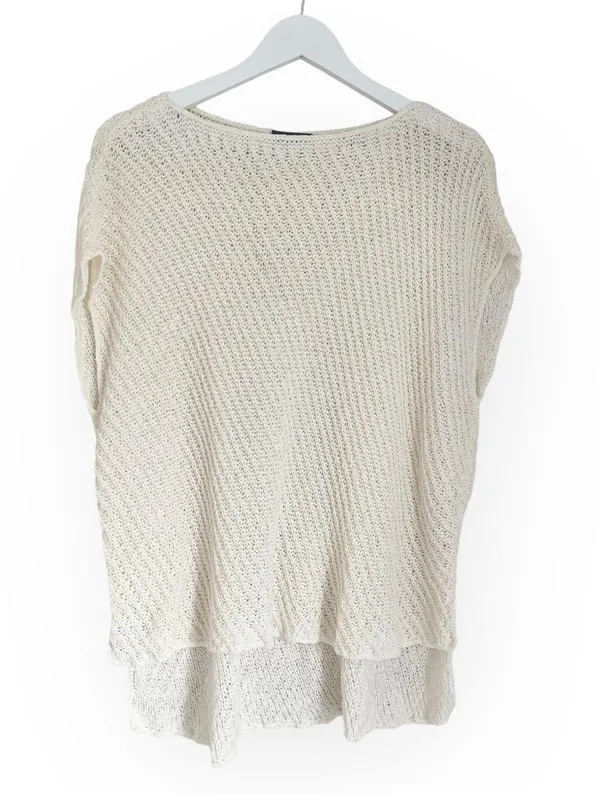 ATM Anthony Thomas Melillo Diagonal Stitch Knit Pullover Boat Neck Top Ecru White Size Medium - Image 3