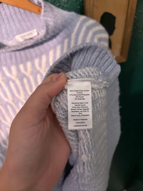 Haven Well Within Sz Large Organic Cotton Jacquard Sweater - Image 3