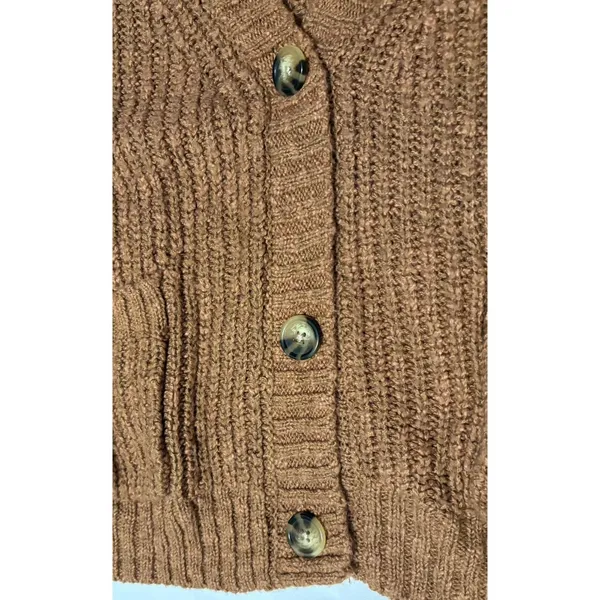Arizona Jeans Women's Cropped Knitted Cardigan Sweater L Rust Brown Color - Image 4