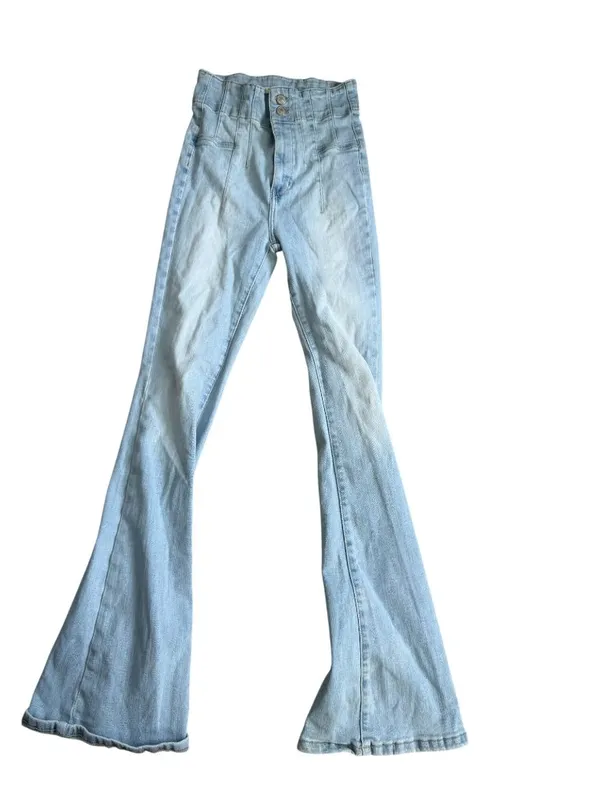 FREE PEOPLE Light Wash High Waist Flare Jeans Size 27 - Image 6