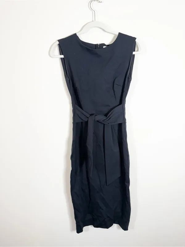 Boden Jessica Ponte Tie Front Midi Dress Black Size 4 - Image 4