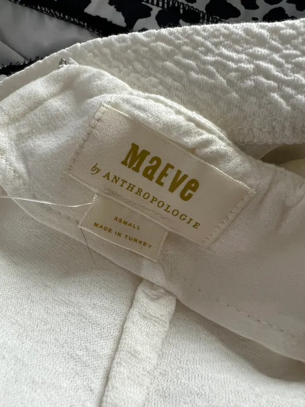 Maeve White Textured Skirt With Buttons - Image 3