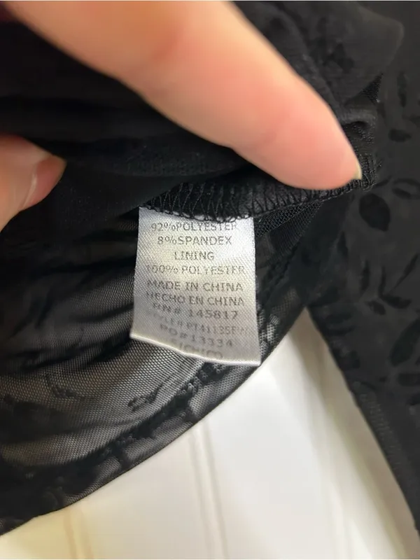 Windsor Black Long Sleeve Sheer Bustier Top Size Small - Image 7