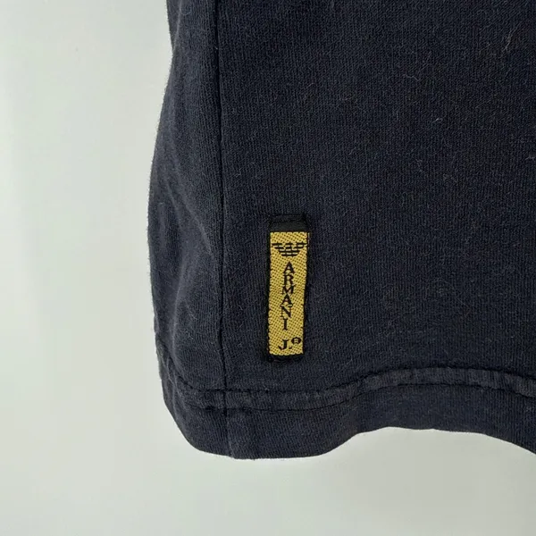 Armani Jeans AJ V-Neck Short Sleeve T-Shirt Women's Medium‎ Black Eagle Logo Tee - Image 5
