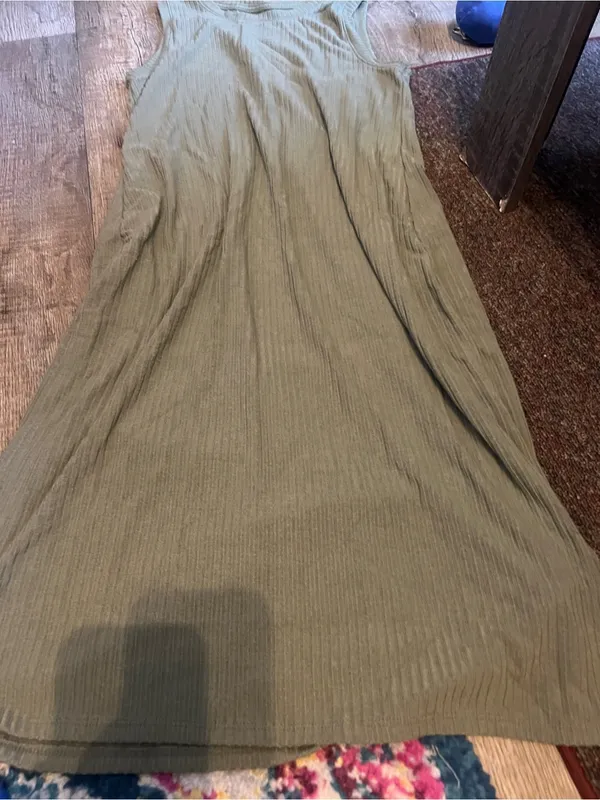 Abercrombie sleeveless Ribbed Tank Dress - Olive Green - Image 4
