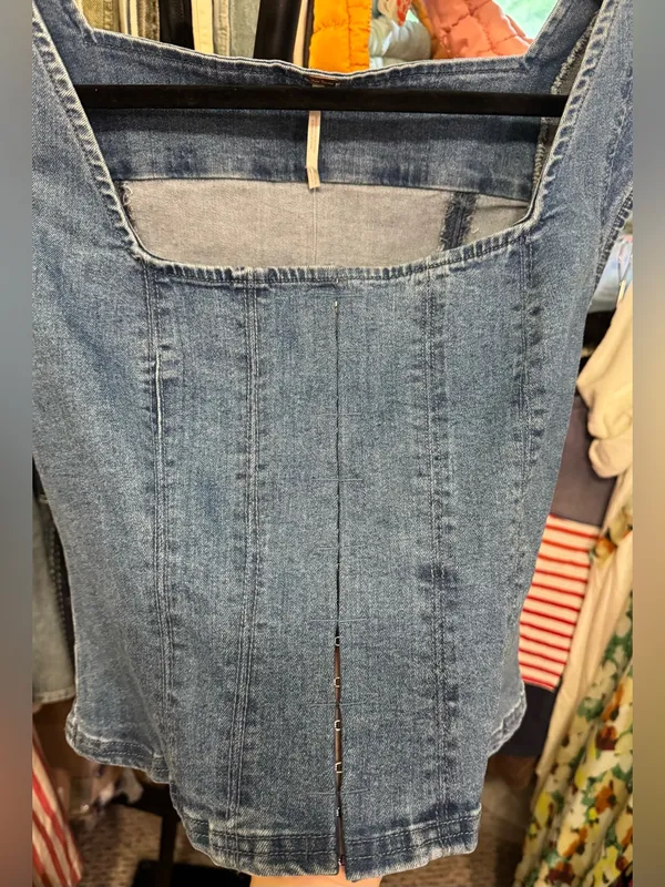 NWT Free People Marilyn Denim Corset - skylight light denim - medium - Image 13