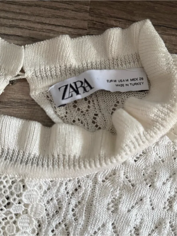 Zara Cream Lace Knit Top - Image 2