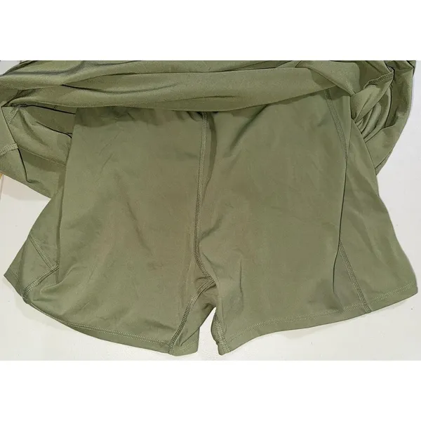 Abercrombie & Fitch Olive Green Spaghetti Strap Slip Dress Shapewear Size Large - Image 5