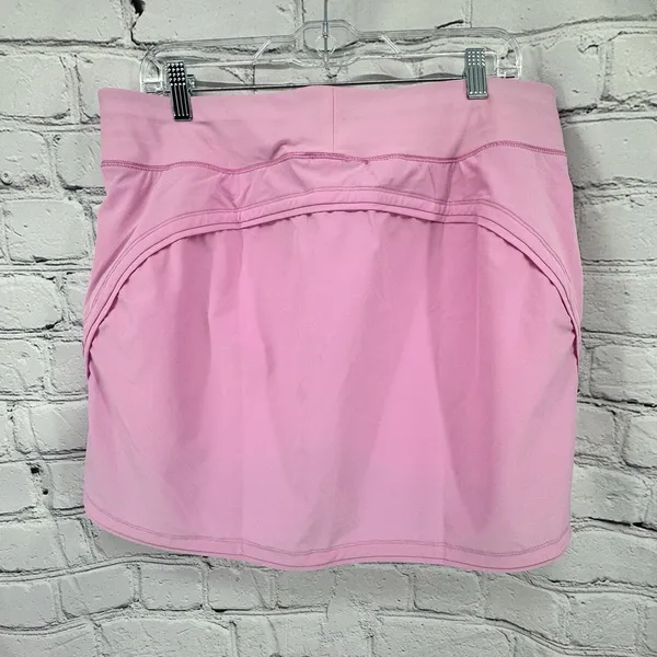 LANDS END Swim Skort Women's 14 Blossom Pink Skirt w/ Attached Shorts Pockets - Image 2