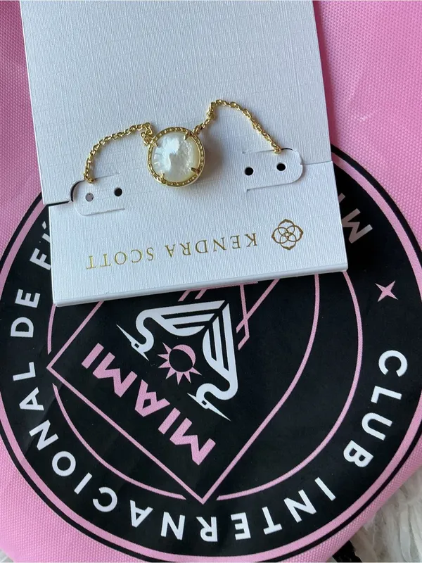 Kendra Scott Gold Soccer Pendant Necklace - Black & White - Image 3