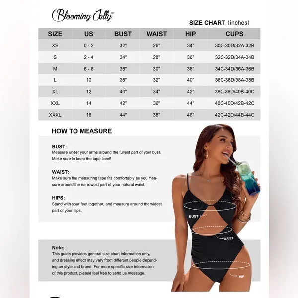 Blooming jelly Cut-Out Tummy Control One Piece Monokini Swimsuit black XL - Image 5