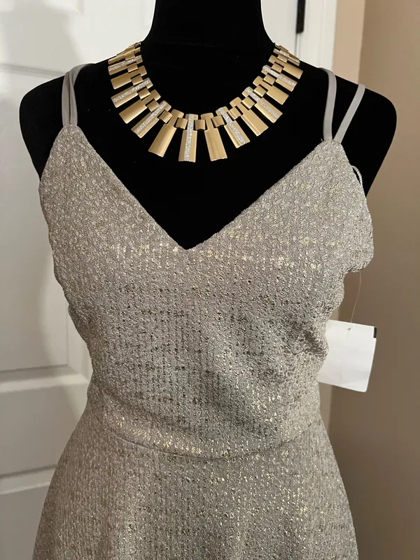 Basil Lola Shimmer gold mini cocktail dress - Image 2