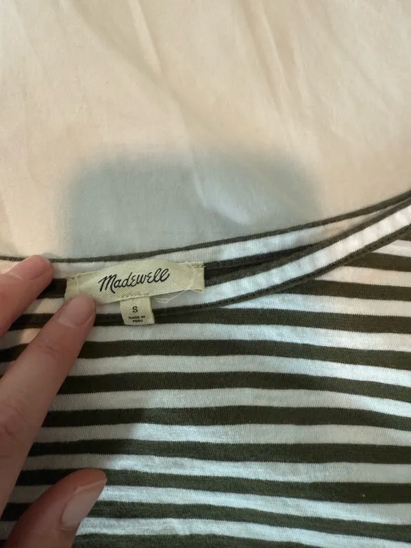 Madewell Striped Ruched Long Sleeve Tee - Image 3