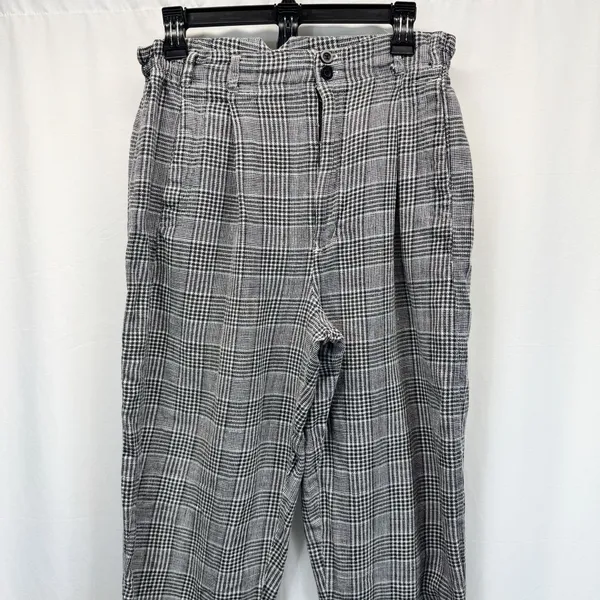 Gitano Plaid Pants 80s Sz 16 Waist 30” To 34” Grunge Academic Paperbag Baggy - Image 3