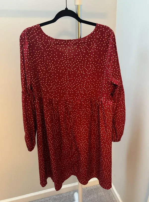Emery Rose Red Polka Dot Babydoll Dress - Image 6