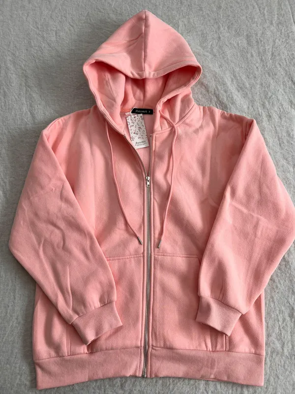 Oversized Full Zip Hoodie Pink Size M - Image 2