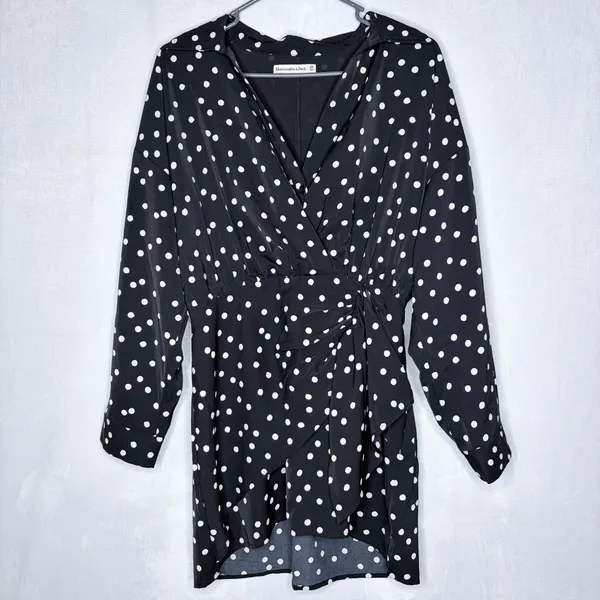 Abercrombie & Fitch Black Polka Dot Mini Dress - Image 2