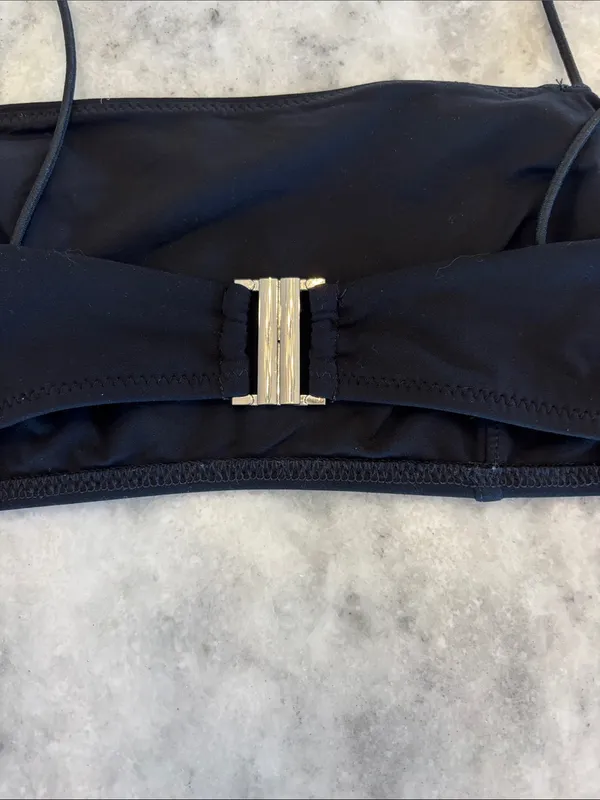 Reformation Monaco Black Strappy Bandeau Bikini Top - Women - Image 4