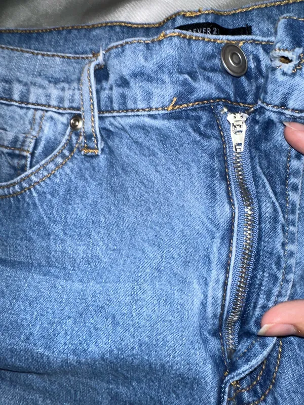 Forever 21 Ripped Jean Skirt - Image 4