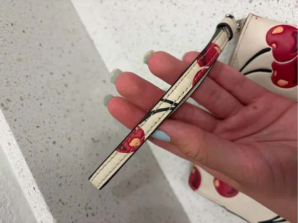 COACH Corner Zip Wristlet With Cherry Print Wallet EUC - Image 5