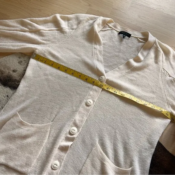 RAG & BONE Cream‎ Fine Wool Button Front Cardigan Size XS - Image 6