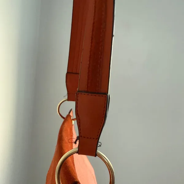 Parfois Shoulder Bag Suede‎ Flap Closure Copper Color Purse - Image 7