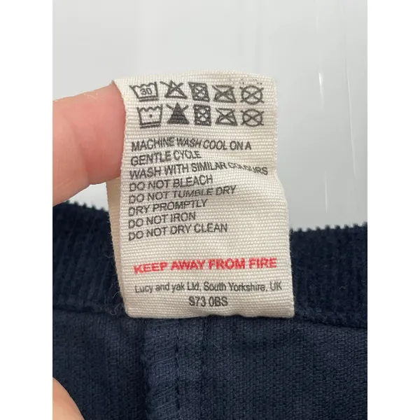 Lucy and Yak Navy Corduroy Dungaree Overalls Dark Blue Organic Cotton Size 12 - Image 9