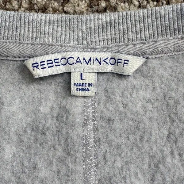 Rebecca Minkoff Sweatshirt Womens Feminista Graphic Gray L Pullover Fleece‎ - Image 4