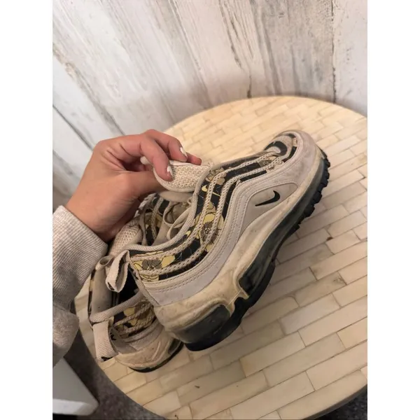 Nike Air Max 97 Floral Print Beige Black Sneakers Womens Size 6.5 BV0129-100 Run - Image 8