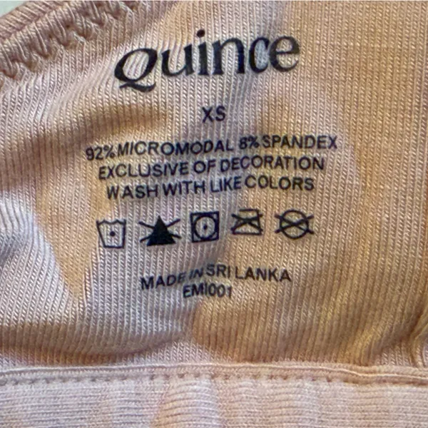 NWOT Quince Warm Sand Nude Micromodal Ruched Bralette (2-pack) Sz XS - Image 5