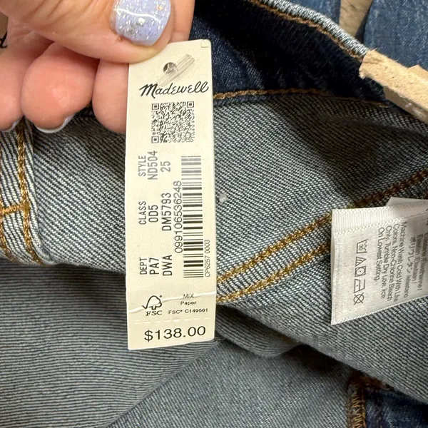 Madewell‎ The Perfect Vintage Jean in Drayton Wash size 25 NWT - Image 6
