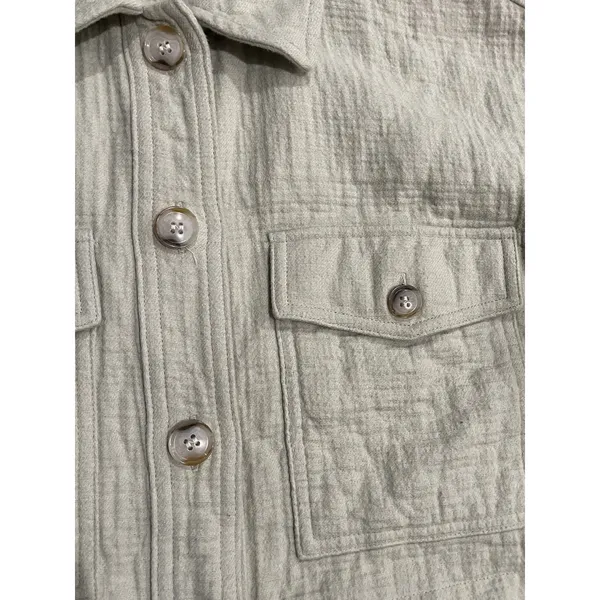 Madewell Waffleback Branner Shirt Jacket Textured Waffle Light Green Size Medium - Image 5