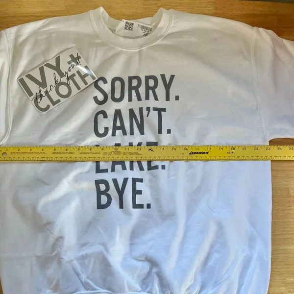 Source Unknown New Sorry Can't Lake Bye Ivy & Cloth Sweatshirt Size L - Image 6