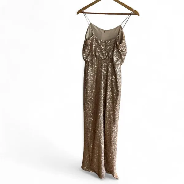 Sorella Vita Gold Sequin Formal Bridesmaid Holiday Dress Gown size 12‎ - Image 3