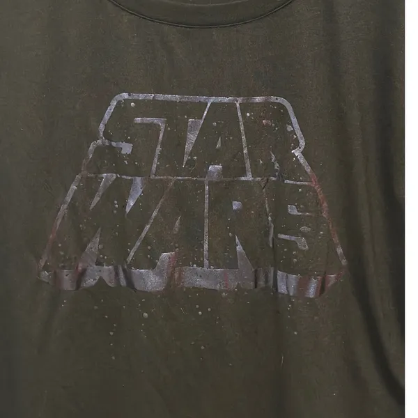 Fifth Sun Star Wars Graphic Tee Sz L Sequin Sleeve Black High Low Shirt Sci-Fi - Image 2