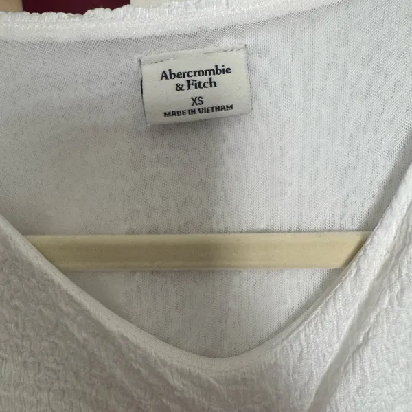 Abercrombie & Fitch‎ Tank Top Womens XS White Textured Crinkle Casual - Image 3