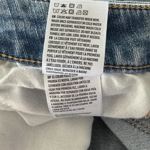 American Eagle SZ 2 SHORT Jegging Jeans Hi-Rise Distressed Stretch Frayed Hems - Image 13