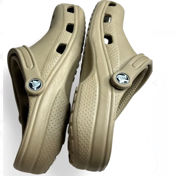 CROCS unisex basic Classic Sandals Clogs Shoes Beige/Tan Size W6-7 M 4-5 - Image 6