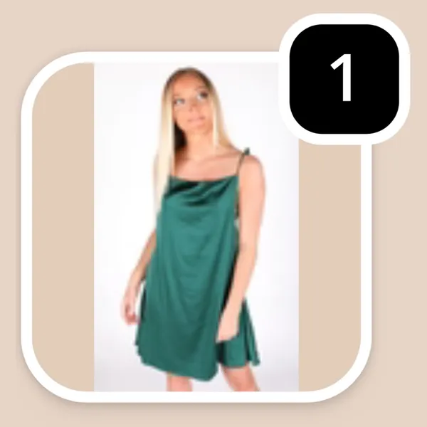 Elegant Green Women's Cowl Dress Size M - Image 5