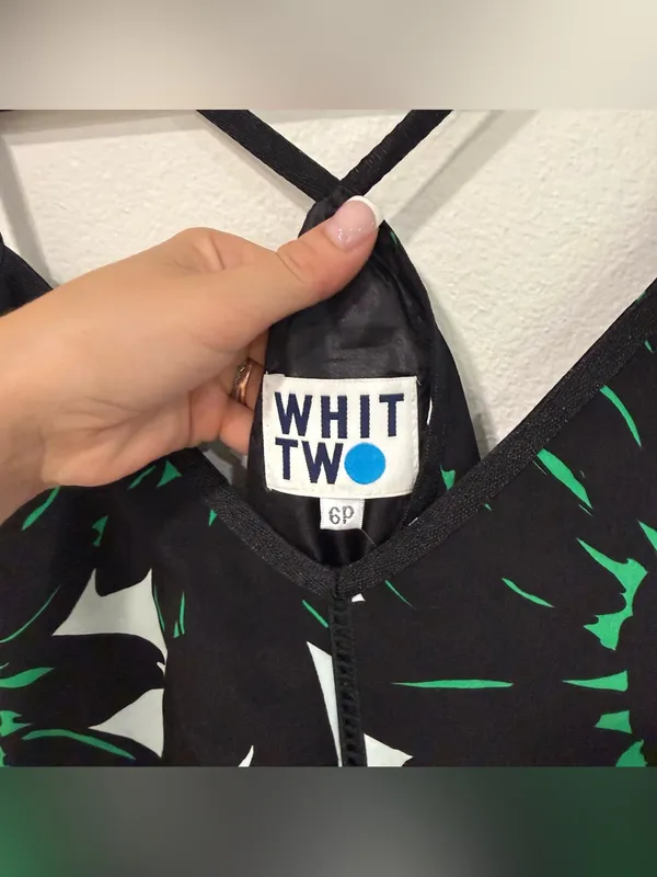 Whit Two Anthropologie Taiyo Green Black Floral Maxi Dress 6P - Image 3