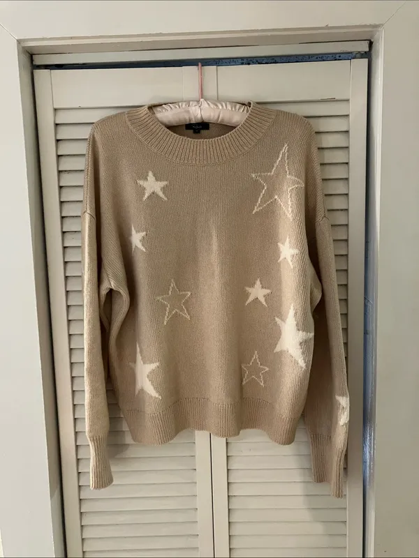 Rails Kana Camel Stars Crewneck Sweater Size Small - Image 2