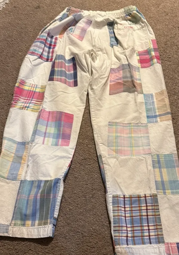 Vintage Patchit Patchwork Cotton Pants Multiple Size M - Image 3