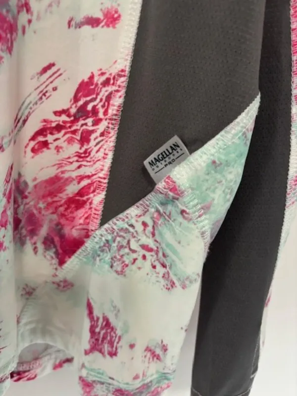 Magellan Outdoors Realtree Aspect Boyfriend Fit Top L Pink Blue Camo Long Sleeve - Image 6