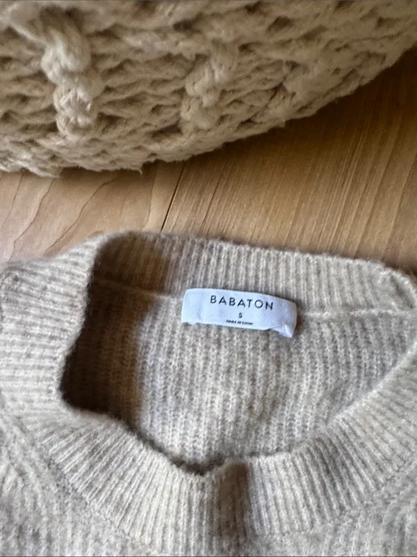 Babaton Crewneck Sweater in Light Beige - Image 2