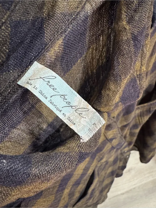 Free People Lace Up Plaid Button Up Shirt - Image 6
