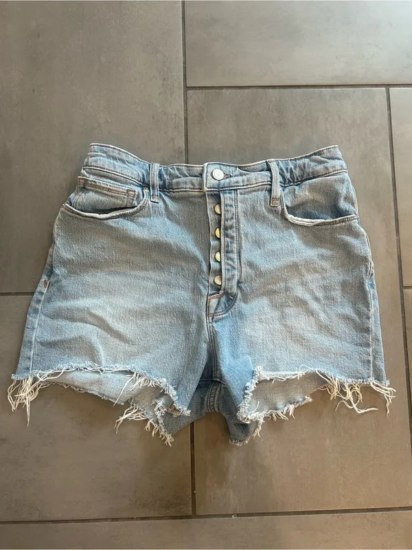 Good American Bombshell Cutoff Denim Shorts — Indigo - Image 2