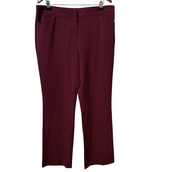 Maurices Maroon Plus Size Bengaline High Rise Slim Straight Dress Pants - Image 2