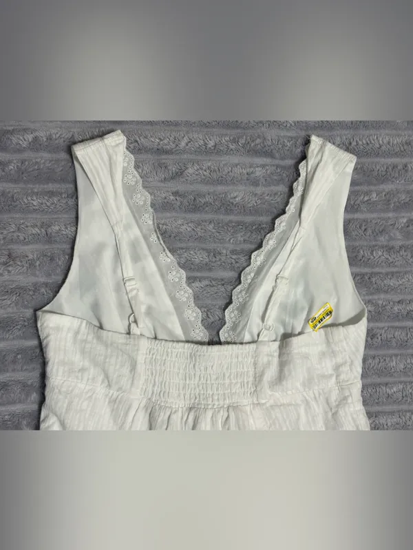 wild fable White Button-Front Lace-Trim Mini Dress - Image 4